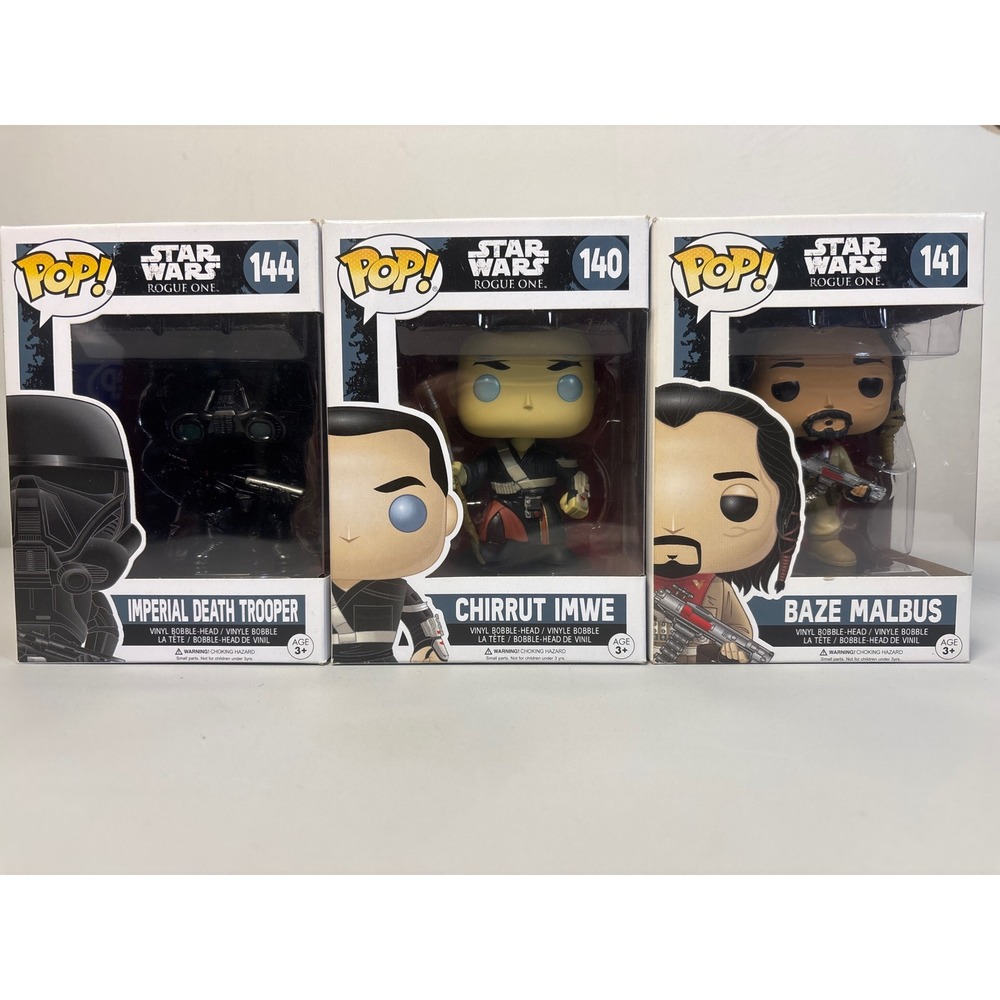 Funko Pop Star Wars Rogue One Death Trooper 144 Chirrut 140 Baze 141 Bundle